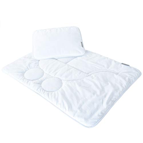 sei Design Kindersteppbett für Kinderwagen, Kinderwagenset Wiegenset (Baby-Kissen 30x40 + Baby-Bettdecke 60x80 warm) Mikrofaserbezug - extra weich und anschmiegsam von sei Design