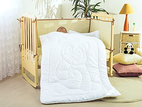 sei Design Baby Bettdecke Steppdecke 100x135 Pandabär, Babydecke mit weichstem Mikrofaserbezug - extra weich und anschmiegsam - Sommerdecke Winterdecke Panda von sei Design