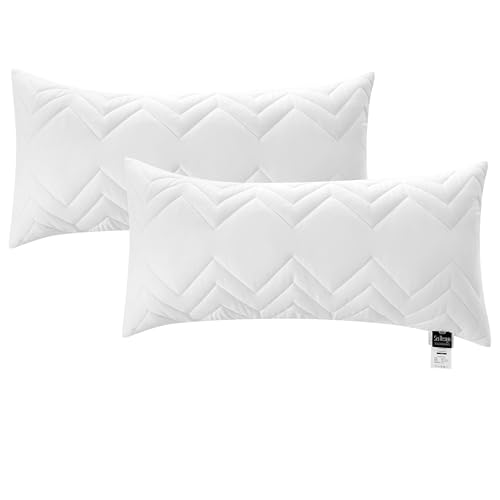 sei Design Kopfkissen 2-er Set 40x80 cm Schlafkissen gesteppt mit Reißverschluss Kissen-Set Seitenschläferkissen Ökotex waschbar bis 95 Grad Made in Europa von sei Design