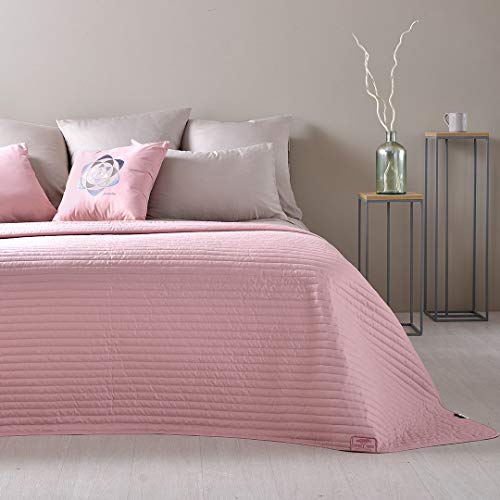sei Design Luxus Tagesdecke Moderne Steppdecke Wohndecke Überwurf Sofadecke 220x240 220x260 (Living Trend - Rose/Smoke, 220 x 240 cm) von sei Design