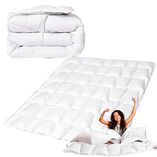 sei Design Winter Bettdecke 135x200 gesteppt SWAN de Luxe Winterdecke Alternative zu Daunen, Steppdecke 100% Baumwollbezug leichte Premium Decke mit hoher Wärmehaltung von sei Design