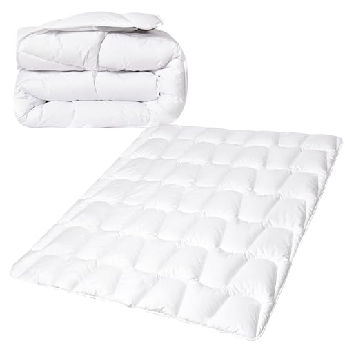 sei Design Premium Bettdecke 135x200 Steppdecke SWAN de Luxe mit daunenähnlicher Füllstruktur – Sommer – Bezug 100% Baumwolle | leichte Decke mit hoher Wärmehaltung von sei Design