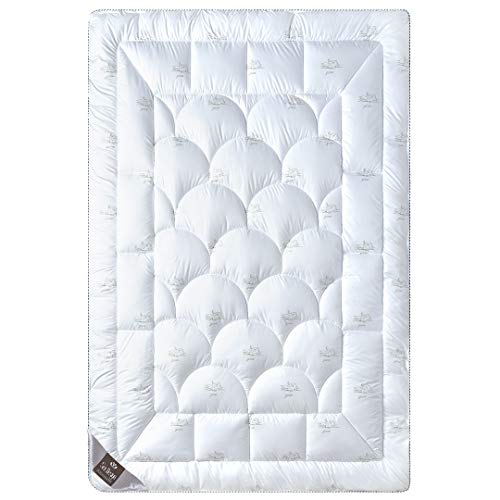 sei Design SWAN Sommer Bettdecke 135x200 cm Mikrofaser Decke - Luxuriöse Steppdecke Atmungsaktiv waschbar - leichte Sommerdecke für Allergiker Öko-Tex 135 x 200 cm von sei Design