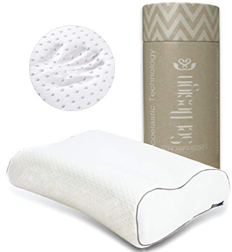 sei Design Seitenschläferkissen VISCO Kissen, orthopädisches Nackenstützkissen | Thermoregulierender Bezug | Viscoelastischer Memory-Schaum Kopfkissen | Nackenkissen | Memory Foam Pillow 54x40x11/9 cm von sei Design