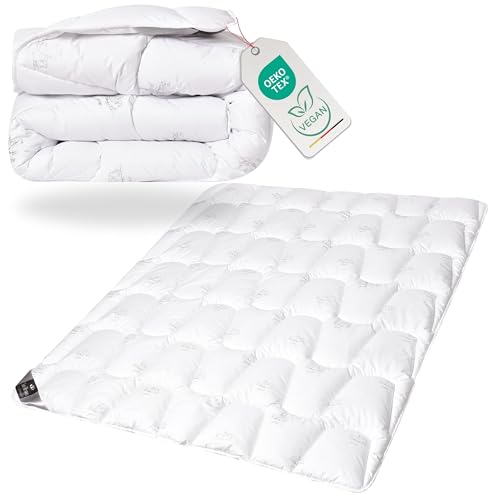 sei Design Winter Bettdecke 155x220 cm Mikrofaser Decke SWAN - Luxuriöse Steppdecke Atmungsaktiv & waschbar - warme Ganzjahresdecke Winterdecke für Allergiker Öko-Tex 155 x 220 cm von sei Design