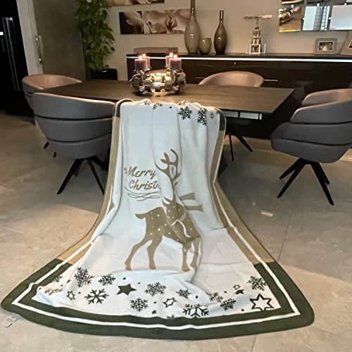 Weihnachts Kuscheldecke 150x200 Weihnachten Fleece Decke X-Mas Winterdecke Wohndecke Weiche Dicke Decke mit Weihnachtsmotiv als Sofadecke Couchdecke Überwürfe Plaid Weihnachtsdeko von sei Design