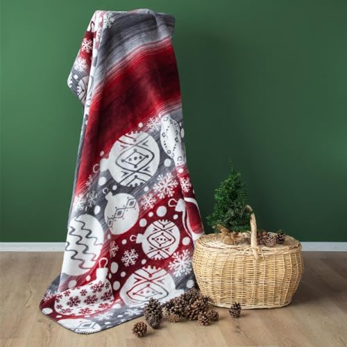 sei Design X-Mas Weihnachsdecke Kuscheldecke flauschig Wohndecke Fleecedecke 150x200 Überwurf ? Weihnachtsdeko Winter Deko Weihnachten (Rentier rot) von sei Design