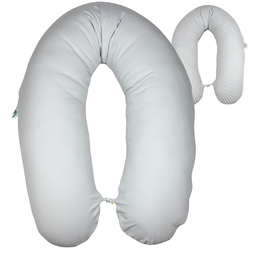 sei Design XXL Stillkissen Mikroperlen 190x30 Schwangerschaftskissen Seitenschläferkissen Baby Komfortkissen Erwachsene ist ergonomisch grau von sei Design