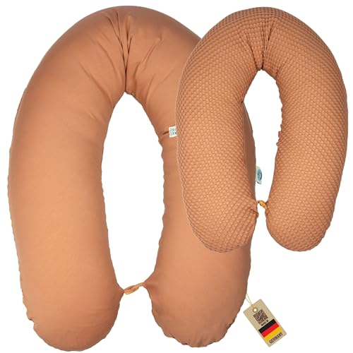 sei Design XXL Stillkissen Mikroperlen 190x30 Schwangerschaftskissen Seitenschläferkissen Baby Komfortkissen Erwachsene ist ergonomisch rost von sei Design