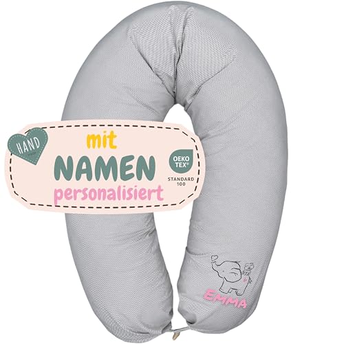 sei Design XXL Stillkissen - personalisiert mit Namen und Geburtsdatum: personalisierte Geschenke zum Geburt Baby Geschenk Junge Baby Geschenk Mädchen von sei Design