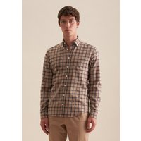 seidensticker Businesshemd "Schwarze Rose" Regular Langarm Button-Down-Kragen Karo von seidensticker