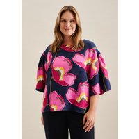 seidensticker Shirtbluse "Schwarze Rose" Kurzarm Rundhals Floral von seidensticker
