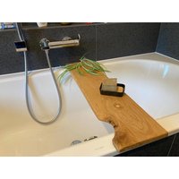 Badewannenablage Eiche Mit Naturkante | Handgefertigte Badewannenbrücke 80 × 19, 5 cm Unikat Aus Massivem Holz Badewannenablage Eiche Mit Naturkante | Handgefertigte Badewannenbrücke 80 × 19, 5 cm Unikat Aus Massivem Holz von selbergekauft