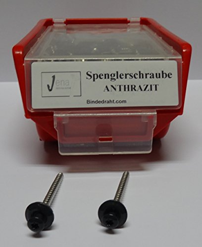 Spenglerschraube anthrazit RAL7016 4,5x55 50Stück Torx 15er Scheibe von self