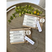 Geschenkset „Nimm Dir Was Du Brauchst"/Kleine Stabkerzen Mit Halter Kerzen Spruch von selinaskreativweltDE