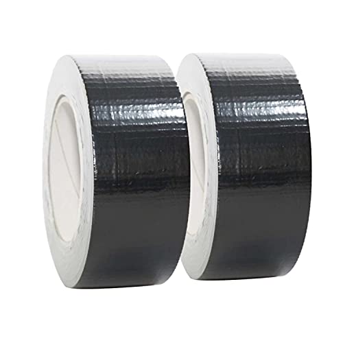 selmundo 2 Rollen Gewebeband in schwarz | Panzertape | Panzerband | Gaffa Tape | Duct tape | 50mm x 50m, Farbe:schwarz von selmundo