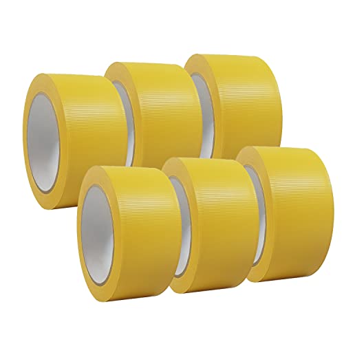 selmundo 6 Rollen Weich PVC Putzerband | Gipserband | Fassadenband | Schutzband Gerillt oder Glatt | 50mm x 33m | Weiß oder Gelb, Farbe:gelb gerillt von selmundo