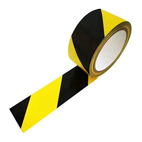 Bodenmarkierungsband 50mm x 33m, PVC-Klebeband, Warnband, Bodenaufkleber oder Fußbodenaufkleber in gelb/schwarz von selmundo