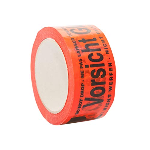 selmundo 4104, Vorsicht Glas, PVC-Packband, 50mm x 66m, rot von selmundo