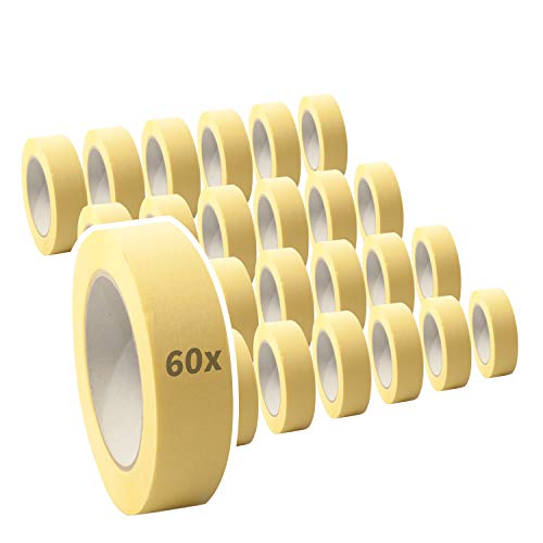 selmundo 60 'Premium' | Kreppband | Kreppklebeband | Abdeckband | Malerkrepp | 30mm x 50m, Abmessungen:30 mm x 50 m von selmundo