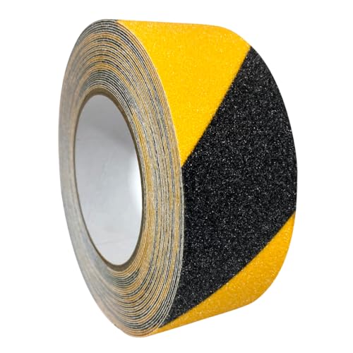 selmundo Anti-Rutsch Klebeband 50mm x 10m | Rutschfestes Sicherheitsband für Treppenstufen & Böden | Stark haftend, wasserfest, Innen & Außen (gelb-schwarz) von selmundo