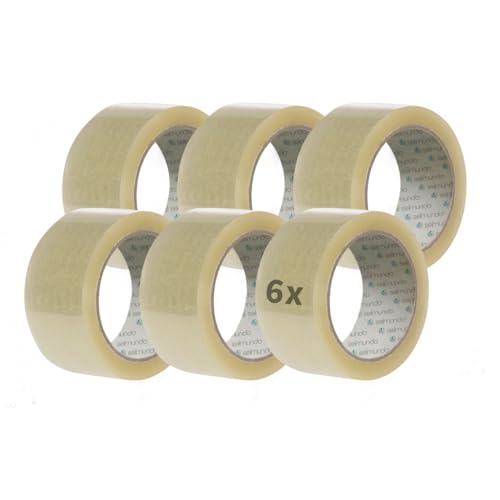 selmundo Packband | Paketband | Verpackungsklebeband | 50mm x 66m | transparent, Menge:6 von selmundo