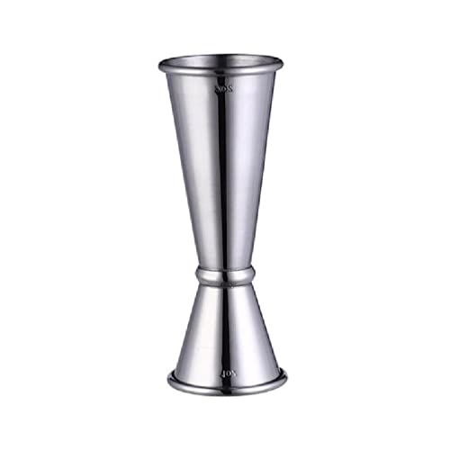 Doppelkopf-Mixbecher aus Edelstahl, Cocktail-Bar-Gadget mit Skala, für Zuhause, Bar, Party, Messbecher von seluluory