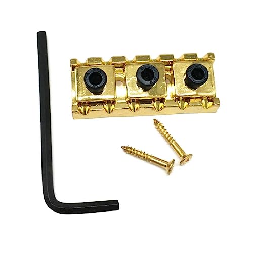 seluluory 43 Mm 6 Saiten E Gitarre Saitensicherungsmutter Mit Befestigungsschrauben Und Schraubenschlüsselsatz Gitarrensicherungsmutter Zubehör Kits Roses Gitarrenbrücke von seluluory