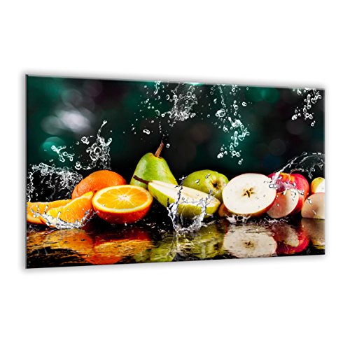 Gehärtetem Glas Herdabdeckplatte 80 x 52 cm | Großes Schneidebrett | Küche Wandtattoo Splash-Back | Herd Displayschutzfolie für Keramik Elektrische Induktion | Fruit Splash 126510526 | by semUp von semUp