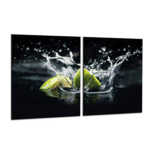Herdabdeckplatte 2 Teiling 2 x (40 x 52 cm) | Schneidebrett | Spritzschutz | Mehrfarbik Glasplatte | Gehärtetes Glas Topfuntersetzer | Servierplatte | von semUp von semUp