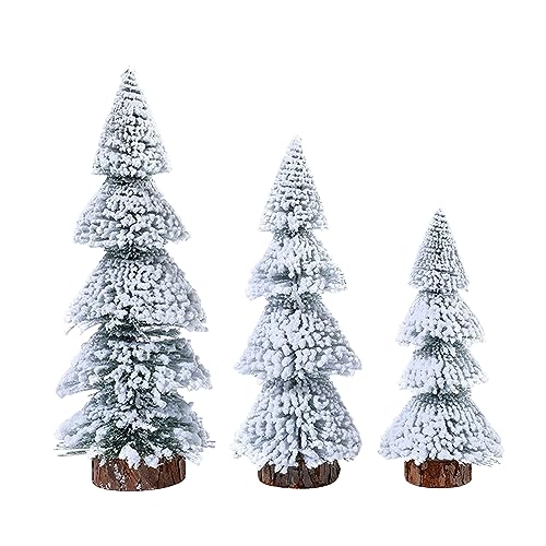 semen 3 Stücke Tischdeko Künstlicher Weihnachtsbaum Weihnachten schmuck mit Töpfe Gefälschte Kunst Tannenbaum Natur Schneeflocken für Weihnachtsfeier (Gruppe C) von semen