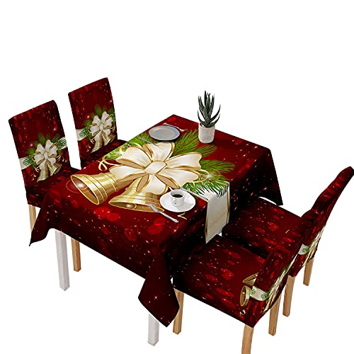 semen Weihnachtstischdecke Set Stuhlabdeckung Stuhlhussen Weihnachten Dekoration von semen
