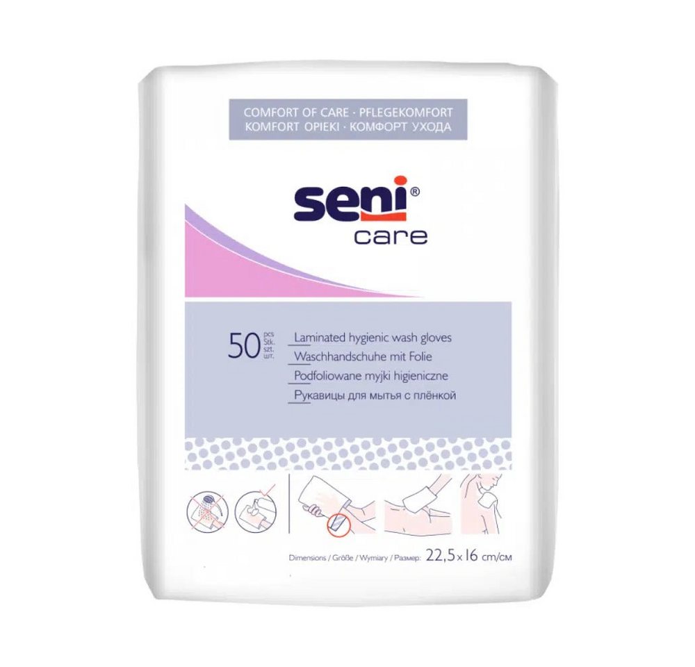 seni Waschhandschuh Seni Care Waschhandschuhe mit Folie - 50 Stück seni Waschhandschuh Seni Care Waschhandschuhe mit Folie - 50 Stück von seni