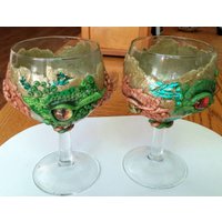 Creepy Eye Weinglas Paar - Weinkelche Drachenaugen 2Er Set von seniorfirefighter