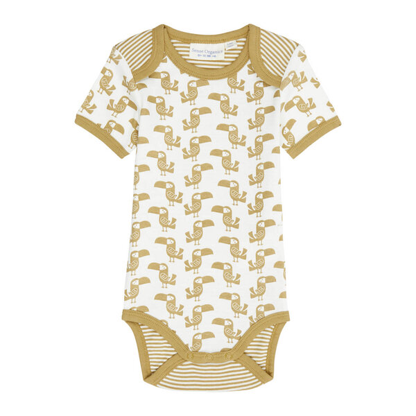 sense-organics Babybody Kurzarm *Tukan blau*/*Tukan olive* Gots & Fairtrade I Sense Organics von sense-organics