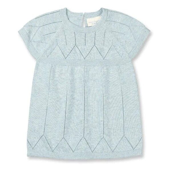 sense-organics Sommerliches Baby Strickkleid Orla in graublau von Sense Organics GOTS von sense-organics