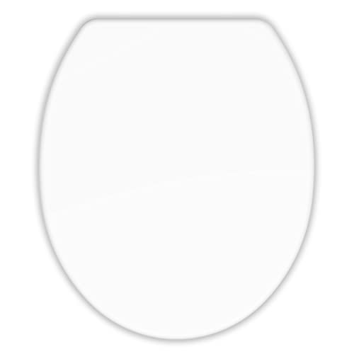 senstil® Toilettendeckel Duroplast oval Form, WC Sitz mit Absenkautomatik, Funktion für einfach Reinigung, Antibakterielle Klobrille, Toilettensitz weiß | Design Toilettenbrille von senstil