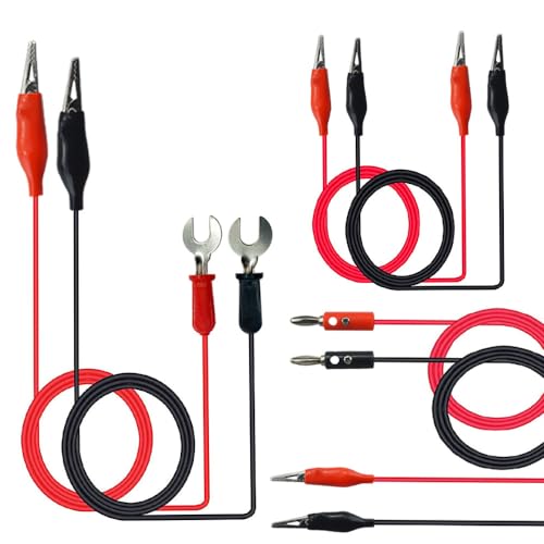 Senvenelec (3 Sätze) 4mm banana plug test cable, Testleitung für Krokodilklemmen, 6mm crocodile clip test cable, universal multimeter test cable, 1 meter cable. von senvenelec
