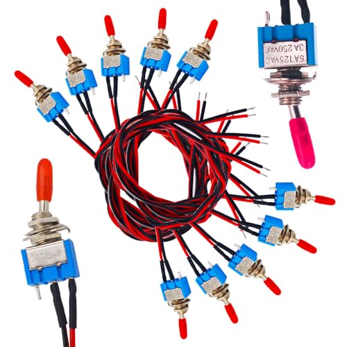 Senvenelec 10Pcs Mini Kippschalter, 2-Position 3-Pin Schalter, Spst 3v, 5v, 12v, 220V, 240v, passend für Autos, LKWs, Schiffe und Instrumententafeln, mit 30cm vorverdrahtetem. Senvenelec 10Pcs Mini Kippschalter, 2-Position 3-Pin Schalter, Spst 3v, 5v, 12v, 220V, 240v, passend für Autos, LKWs, Schiffe und Instrumententafeln, mit 30cm vorverdrahtetem. von senvenelec