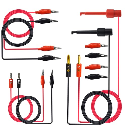Senvenelec 3 Sätze Testhaken Klemmen Testhaken Kabel, von 4mm Bananenstecker Testkabel, doppelköpfige Krokodil Klemmen Testkabel, 7Pcs. Senvenelec 3 Sätze Testhaken Klemmen Testhaken Kabel, von 4mm Bananenstecker Testkabel, doppelköpfige Krokodil Klemmen Testkabel, 7Pcs. von senvenelec
