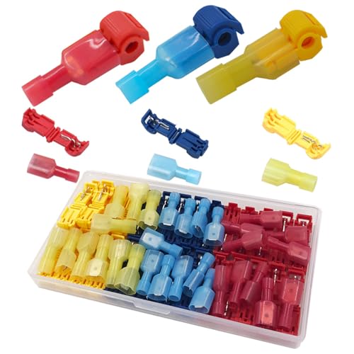 Senvenelec 66Pcs T- Abzweigverbinder, Kabelschnellverbinder, T-Schnellverbinder, isolierter Stecker, 22 in rot, 22 in blau und 22 in gelb. Senvenelec 66Pcs T- Abzweigverbinder, Kabelschnellverbinder, T-Schnellverbinder, isolierter Stecker, 22 in rot, 22 in blau und 22 in gelb. von senvenelec