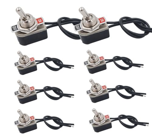senvenelec 8Pcs 3A 250VAC 6A 125VAC Kippschalter vorverdrahtet, SPST Schalter mit 2-Positionen (2-Pole) für Autos, LKW, Boot, Instrumententafel, elektrische Modifikation. von senvenelec