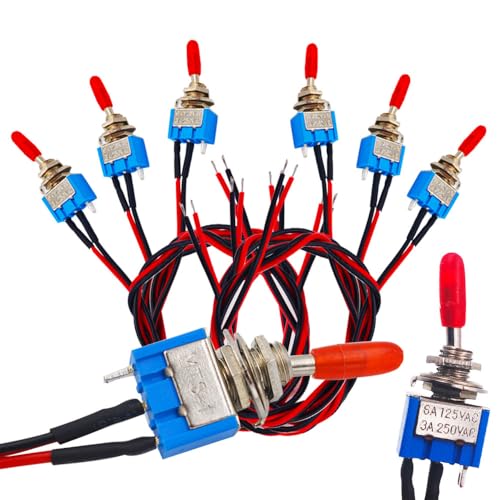 Senvenelec Auto Mini Kippschalter mit vorverdrahtetem, 2-Position 3-Pin Schalter, Spst 3v, 5v, 12v, 220V, 240v, passend für Autos, LKWs, Schiffe und Instrumententafeln - 6Pcs. Senvenelec Auto Mini Kippschalter mit vorverdrahtetem, 2-Position 3-Pin Schalter, Spst 3v, 5v, 12v, 220V, 240v, passend für Autos, LKWs, Schiffe und Instrumententafeln - 6Pcs. von senvenelec