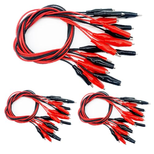 Senvenelec schwarz und rot -30 Stücke, 53cm doppelseitiger Krokodilclip Messdraht, Jumper, doppelseitiger Messdraht Krokodilclip -2 Farben. von senvenelec
