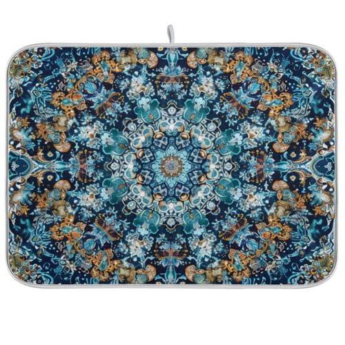 Boho-Abtropfmatte für Küchentheke, indisches Mandala-Muster, saugfähige Abtropfmatte, Untersetzer, 45,7 x 61 cm Boho-Abtropfmatte für Küchentheke, indisches Mandala-Muster, saugfähige Abtropfmatte, Untersetzer, 45,7 x 61 cm von senya
