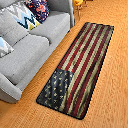 Läufer mit amerikanischer Flagge, rutschfest, für den vierten Juli, Küchenteppich für Badezimmer, Eingangsbereich, Flur, Esszimmer, Wohnzimmer von senya