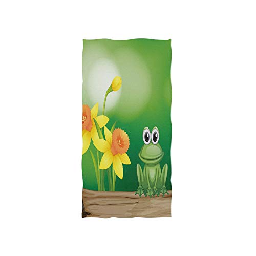 senya Süße grüne Frosch-Handtücher, ultraweich, luxuriös, für Badezimmer, 76,2 x 38,1 cm von senya