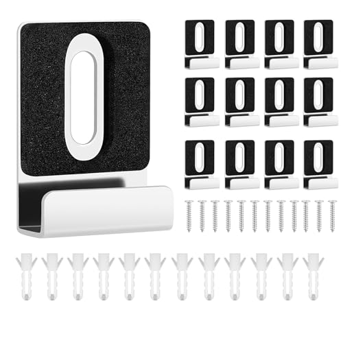 12 robuste Metall-Spiegel-Clips-Set mit Schrauben und Gummi-Pads für rahmenlose Montage – Wandfliesen, Werbetafel, Spiegelaufhänger (Silber) von senylanhxy