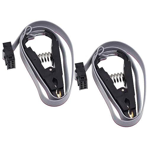2PCS Test Clip for SOP8 EEPROM 93CXX 25CXX 24CXX In Circuit Programming Adapters BIOS (straight with wire) von senzooe