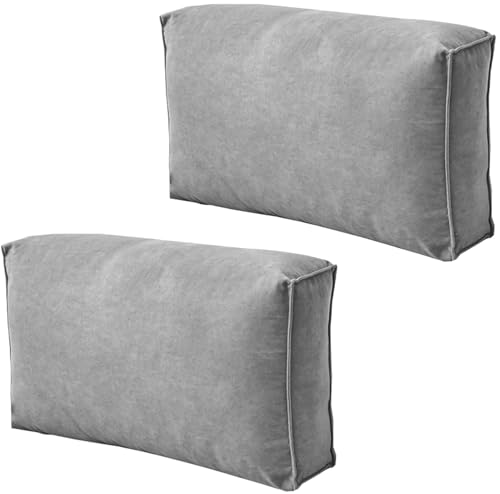 seokor Lesekissen für Bett und Sofa Weiches Kopfteilkissen 60/70/80/90/100cm Couch Rückenlehne Kissen mit Abnehmbarem Bezug Lendenwirbel-/Rückenstützkissen(1,60x45x12cm(2pcs)) von seokor